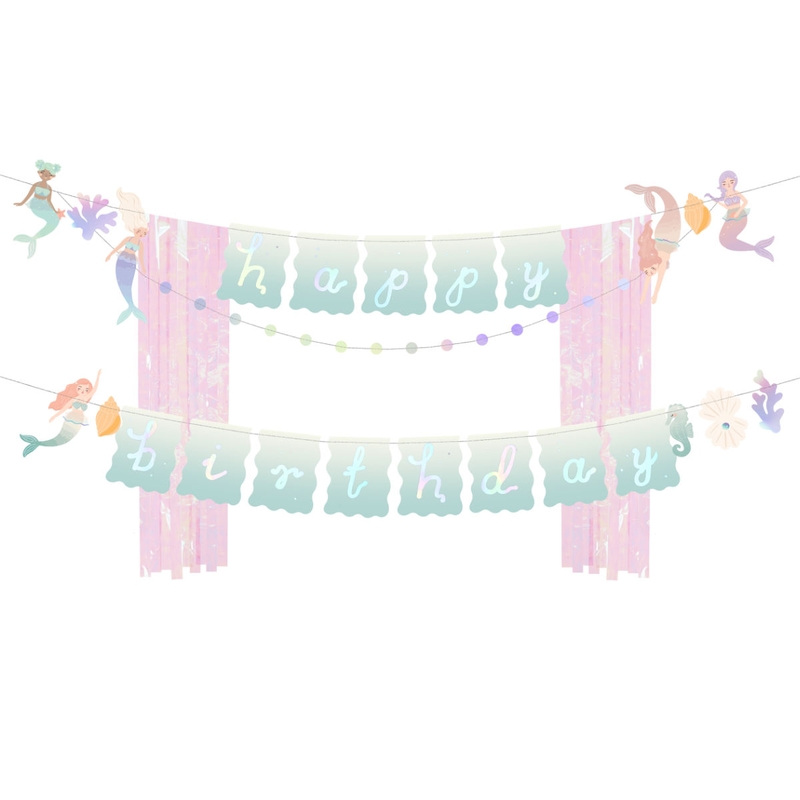 Girlande &#039;Happy Birthday&#039; Meerjungfrau 130cm