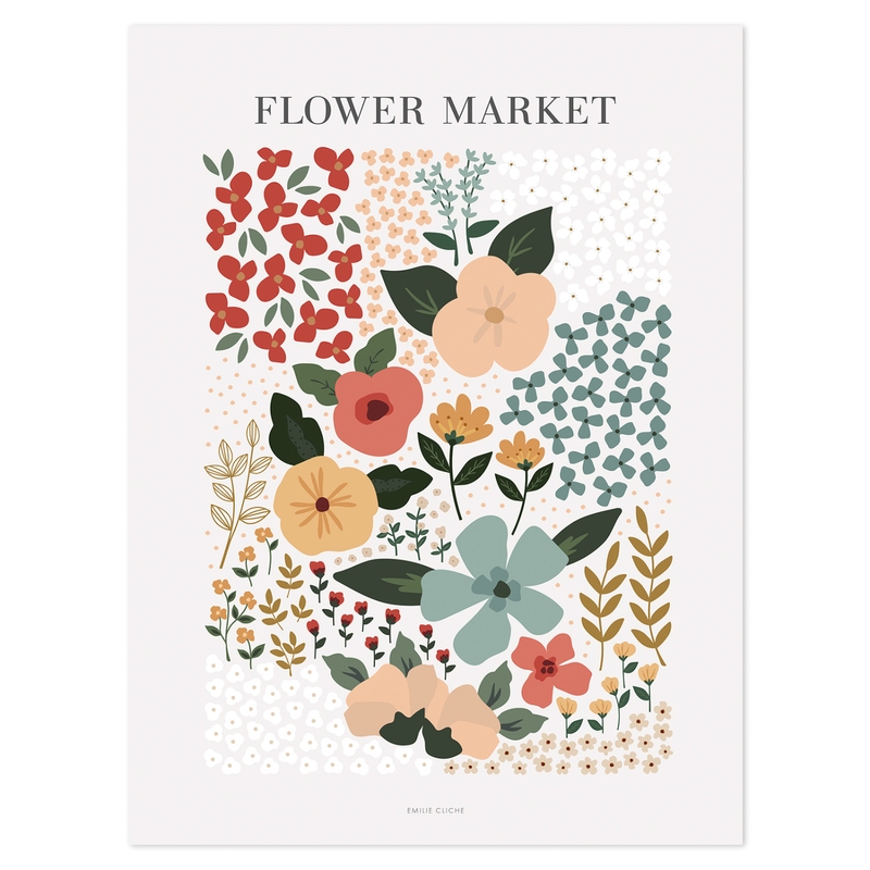Poster &#039;Flower Market&#039; 30x40cm