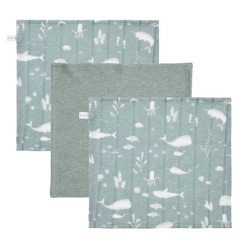 Spucktücher 'Ocean' mint/jade 3er Set