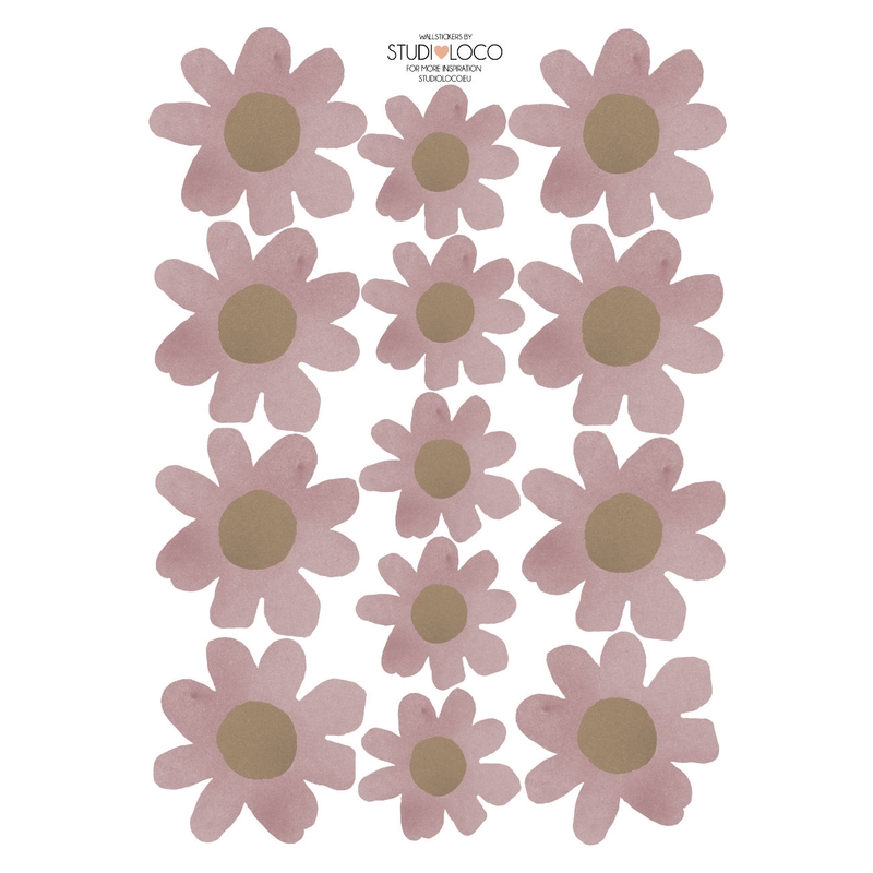 Wandsticker Blumen &#039;Daisies&#039; flieder 56 Stk