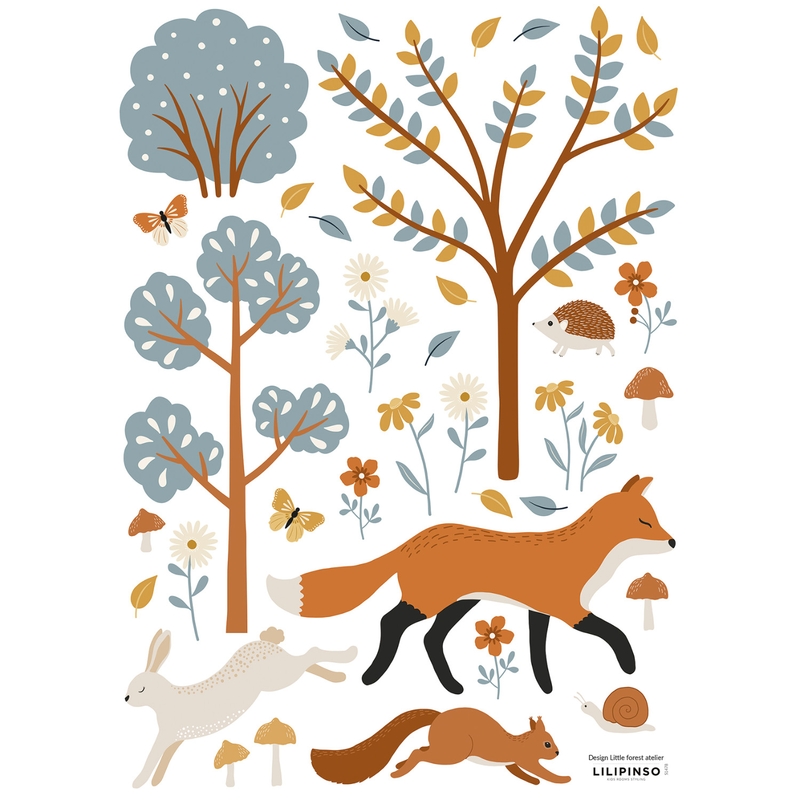 Wandsticker &#039;Woodland Animals &amp; Fox&#039;