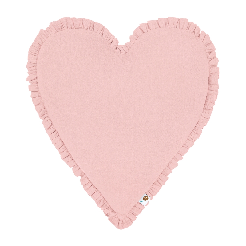 Bio Kissen &#039;Herz&#039; mit Rüschen rosa 40cm