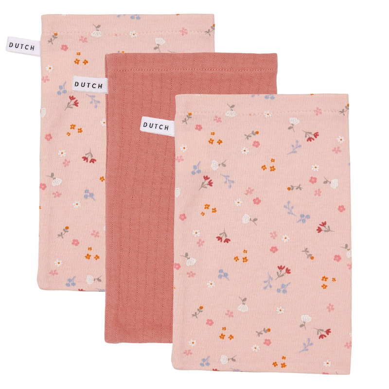 Waschlappen &#039;Little Pink Flowers&#039; rosa 3er Set