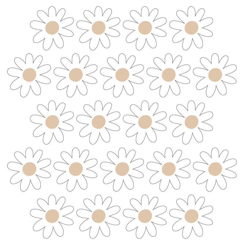 Wandsticker Blumen &#039;Daisies&#039; weiß/beige 22-tlg.