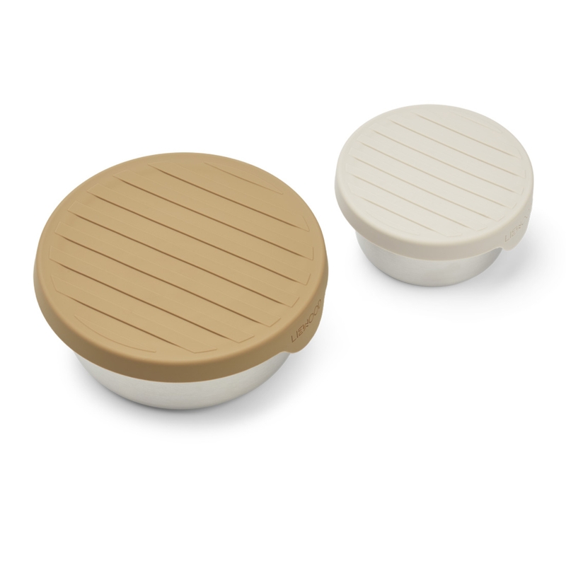 Brotdosen Fiby Edelstahl sandy/oat 2er Set