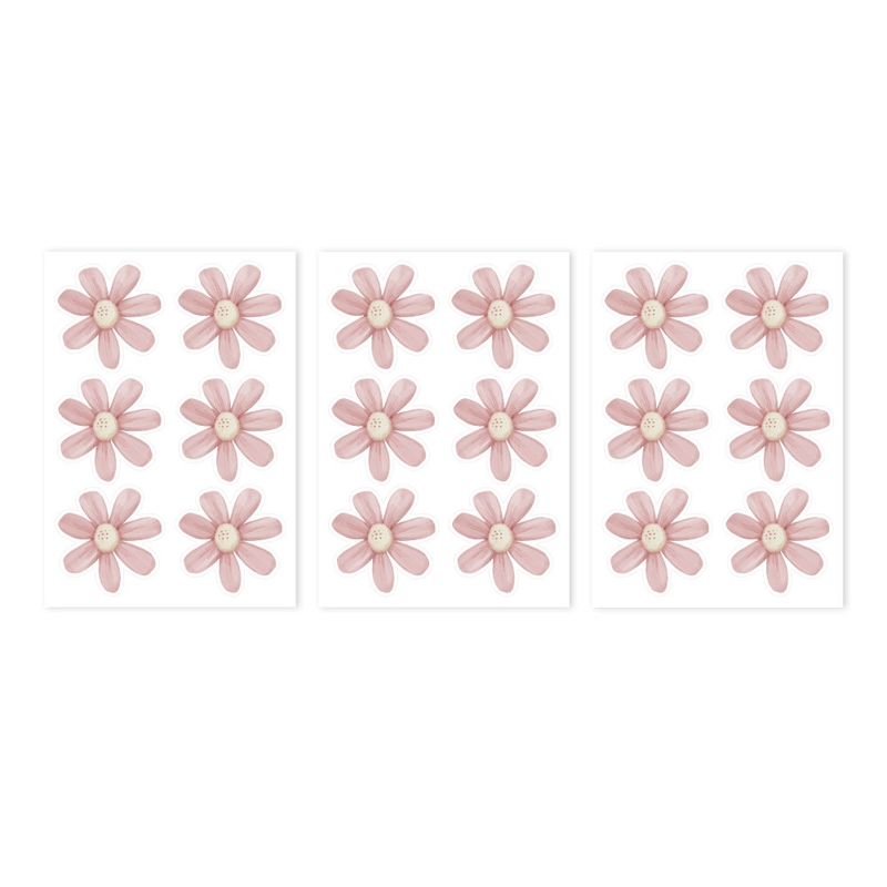 Wandsticker &#039;Blumen Fairy Garden&#039; rosa 3 Bögen