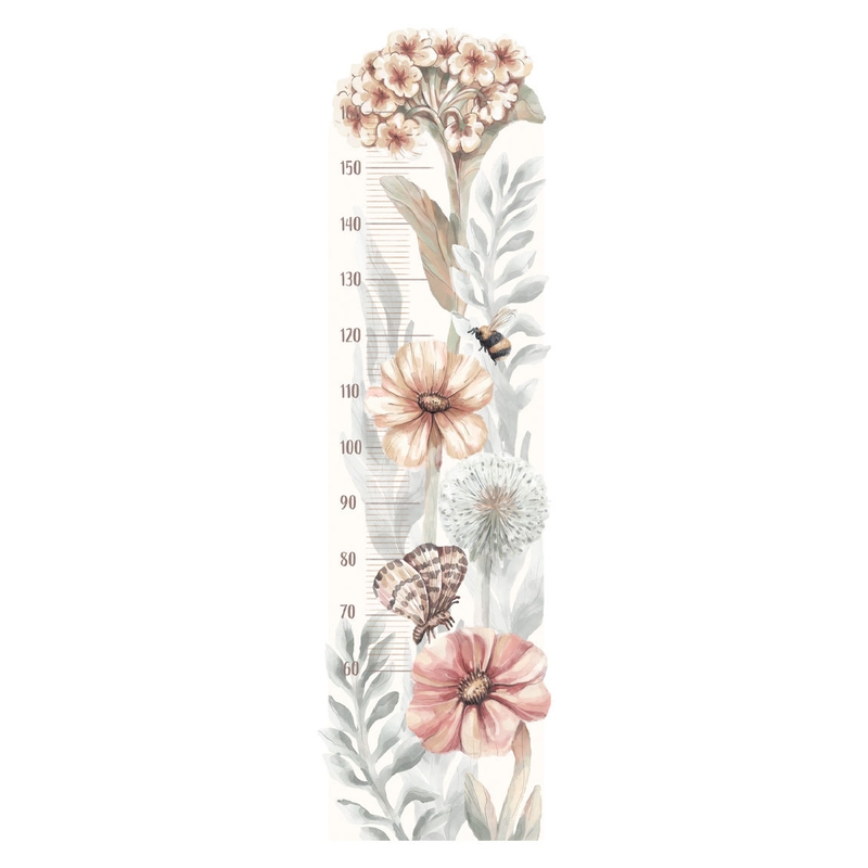 Wandsticker Messlatte &#039;Wildflowers&#039; 42x145cm