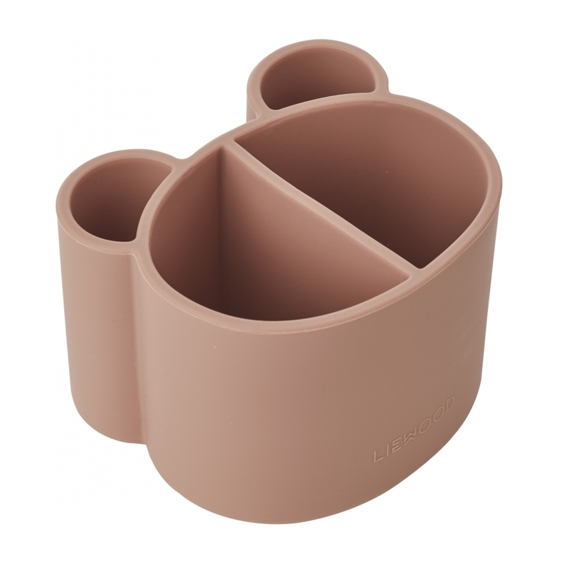 Stiftehalter 'Bär' Silikon altrosa 12cm