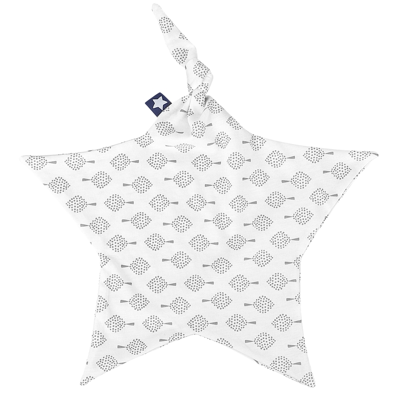 Schnuffeltuch 'Bonsai' Jersey weiß/grau