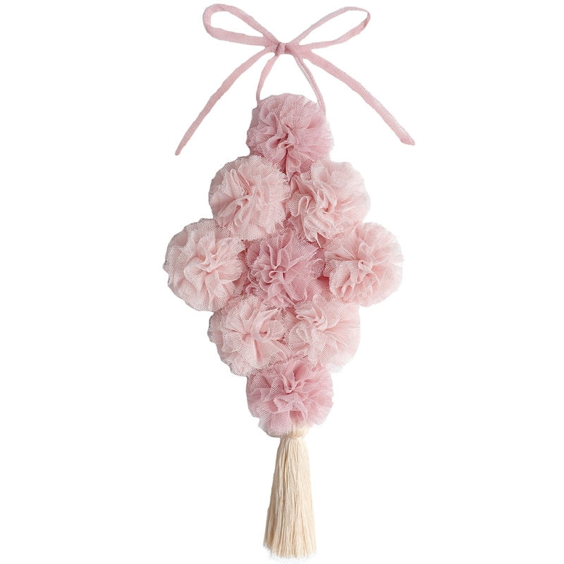 Pompons aus Tüll hellrosa/blassrosa 53cm
