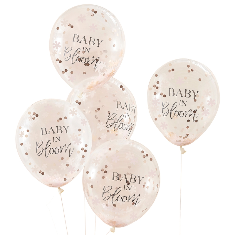 Konfetti-Luftballons &#039;Baby Bloom&#039; roségold 5 St.