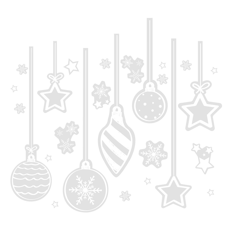 Weihnachtsdeko Fensteraufkleber weiß 56-tlg.