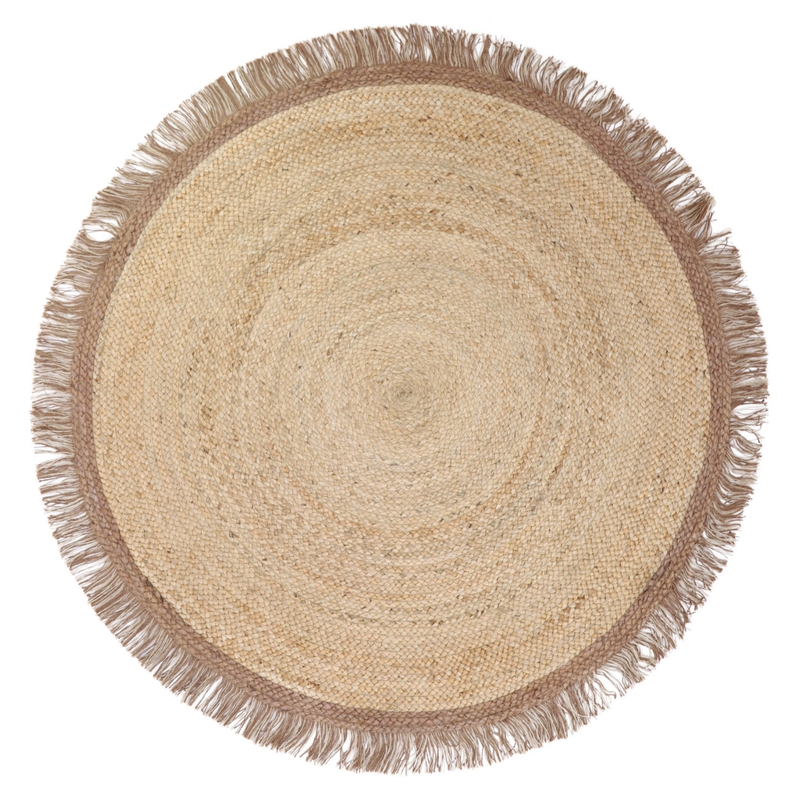 Teppich Jute &#039;Fransen Thar&#039; rund 140cm