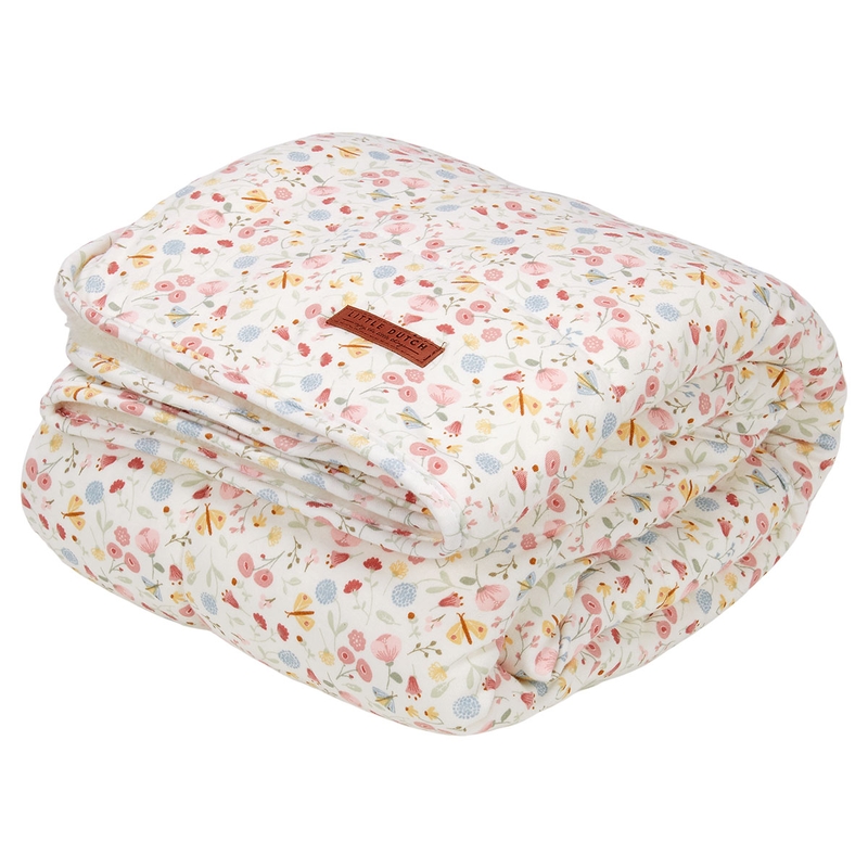 Kuscheldecke &#039;Flowers &amp; Butterflies&#039; Plüsch rosa