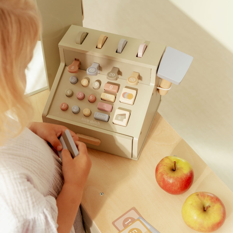 Kinder Kasse aus Holz hellgrün ab 3 Jahren