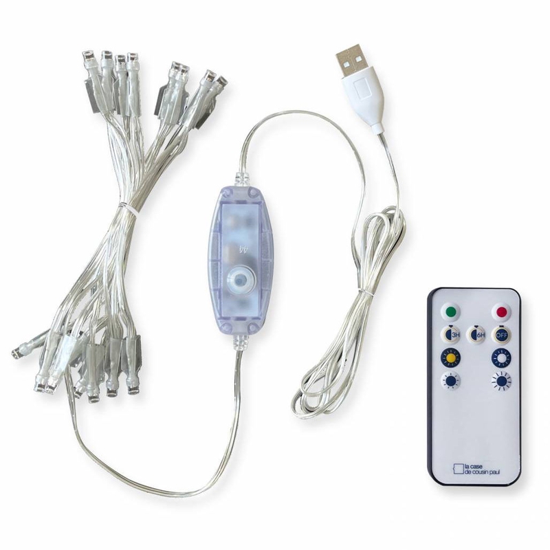 LED Lichterkette 16er mit 2 Farben/Stufen &amp; Timer