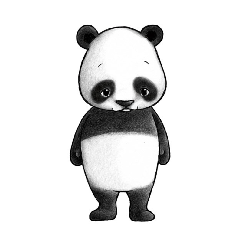 Tier-Wandsticker &#039;Panda&#039; handgezeichnet