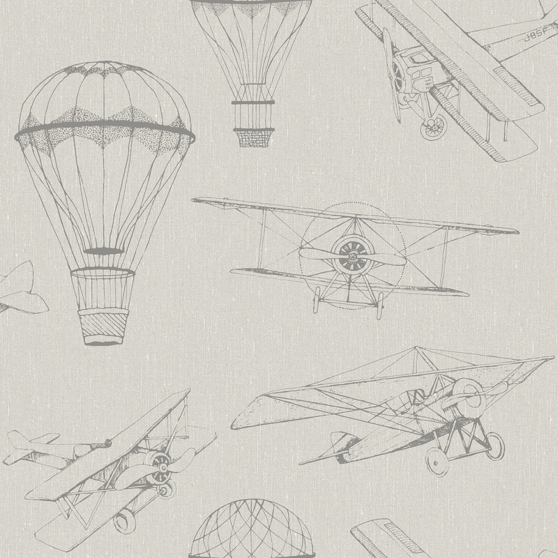 Tapete &#039;Newbie&#039; Flugzeuge &amp; Ballons beige