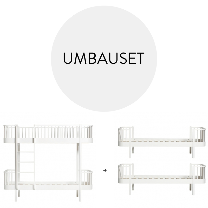 Umbauset - Etagenbett zu 2 Betten &#039;Wood&#039; weiß