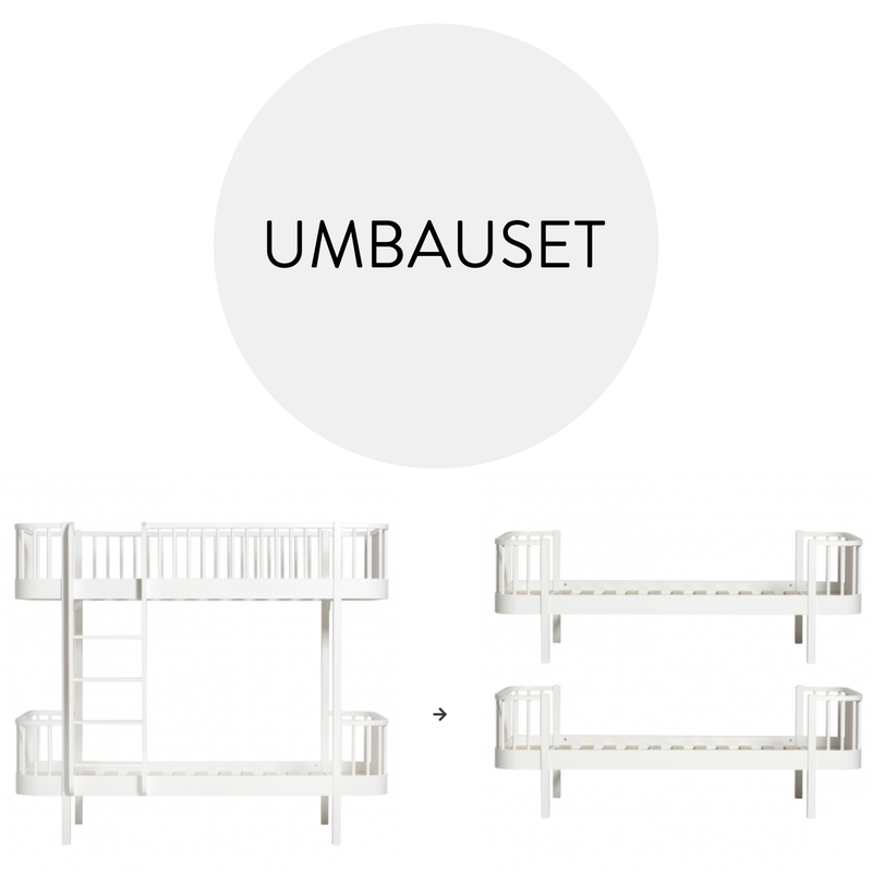 Umbauset - Etagenbett zu 2 Betten &#039;Wood&#039; weiß