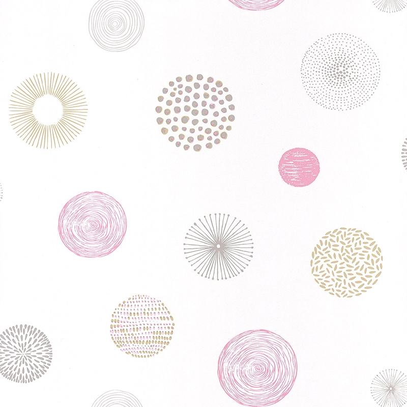 Tapete Kreise rosa/beige &#039;Pretty Lili&#039;