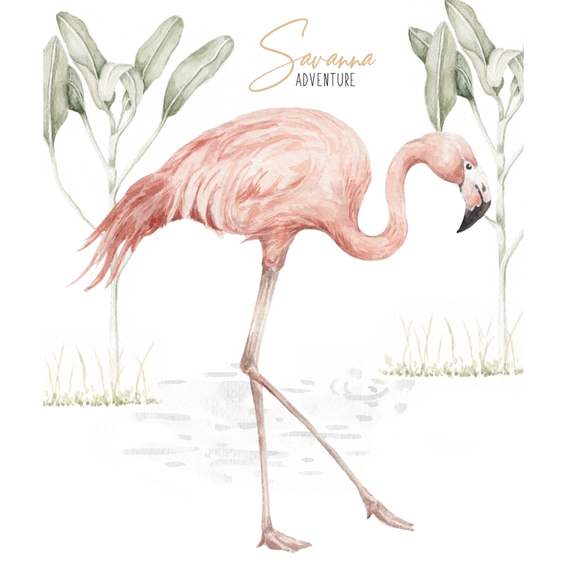 Wandsticker 'Flamingo' altrosa 52x56cm
