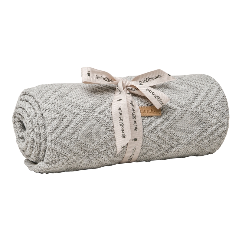 Babydecke Bio-Strick hellgrau 80x120cm