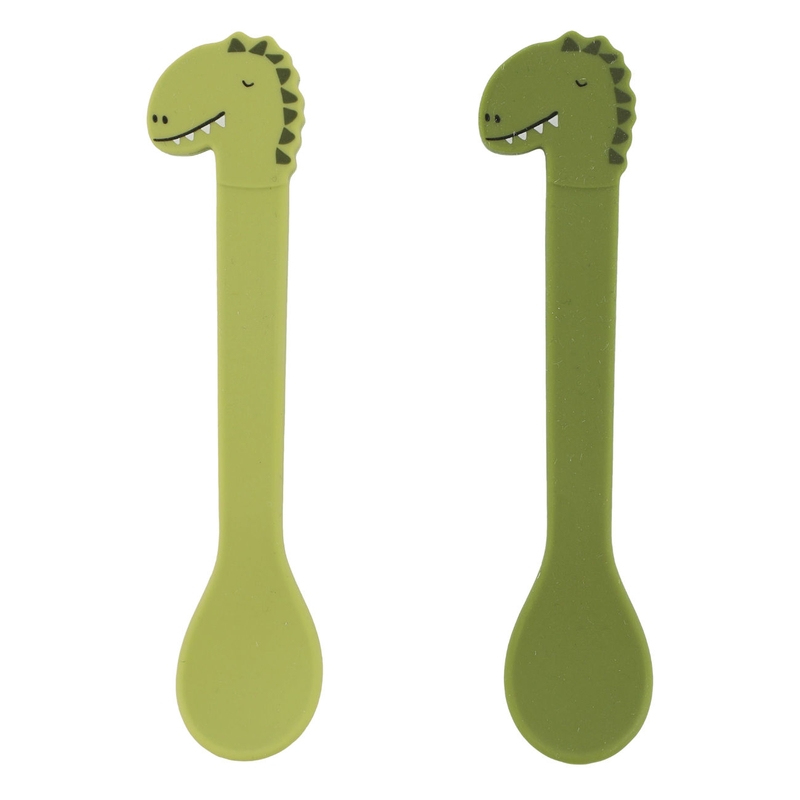 Kinderlöffel &#039;Dino&#039; aus Silikon grün 2er Set