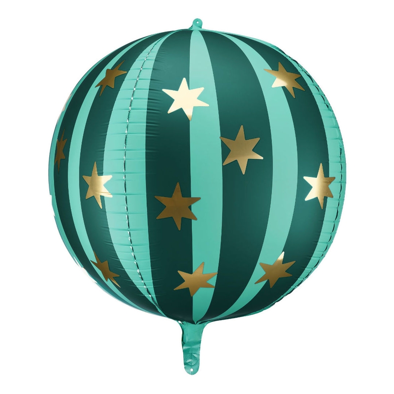 Folienballon Sternenkugel grün/gold 50cm