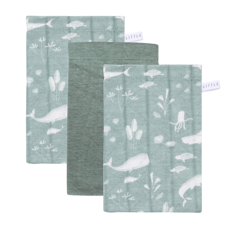 Waschlappen 'Ocean' mint/jade 3er Set