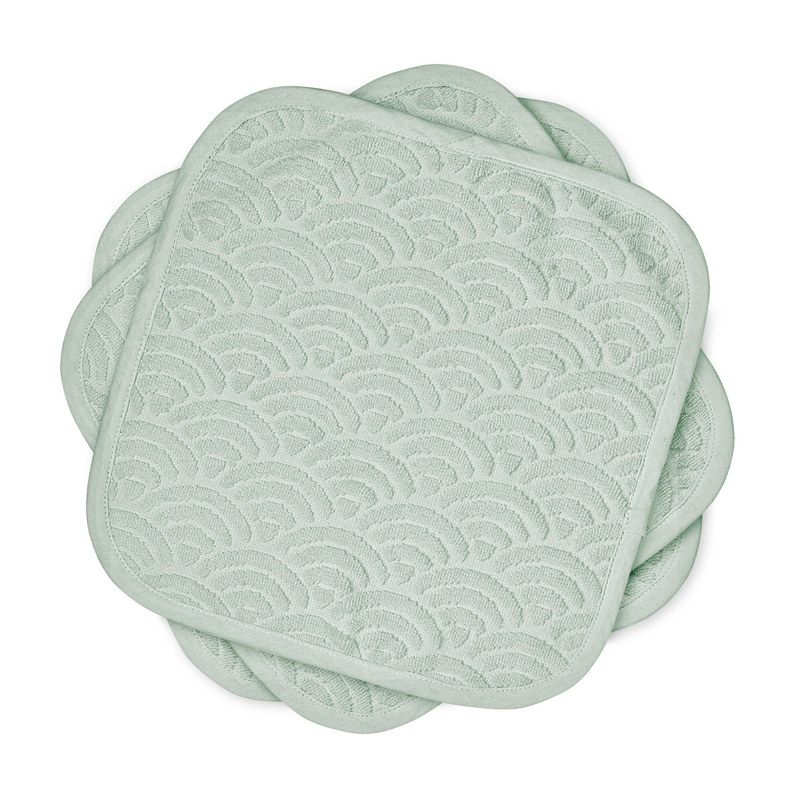 Bio Waschlappen 'Wave' grün 3er Set