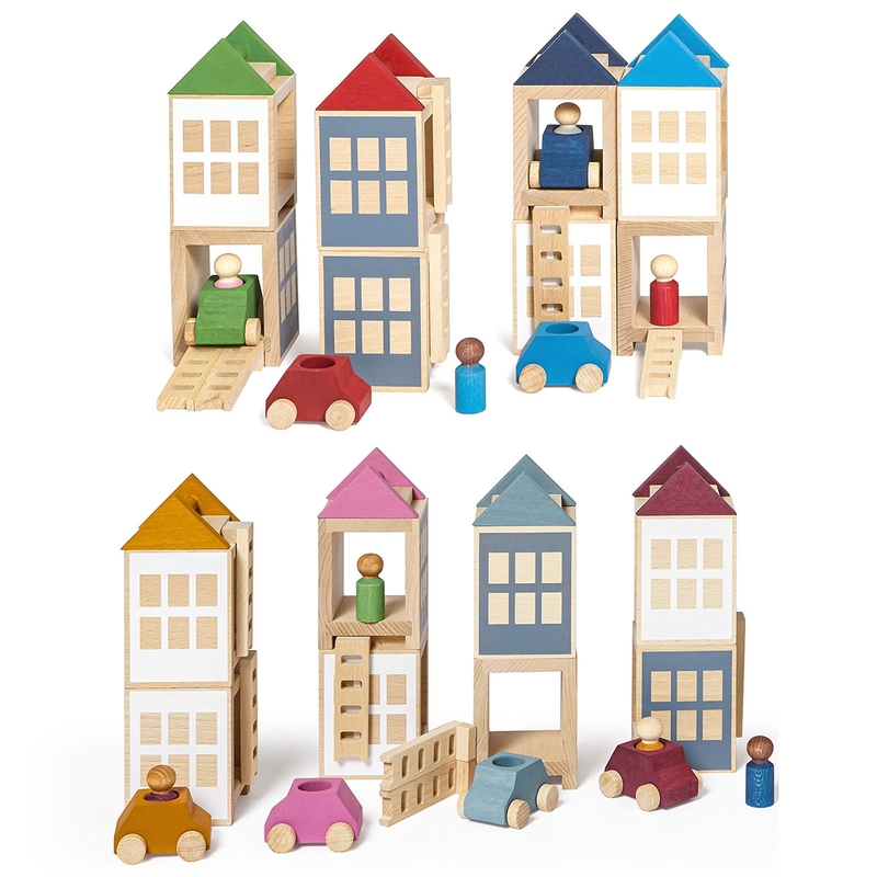 Lubu Town aus Holz Maxi-Set ab 3 Jahren