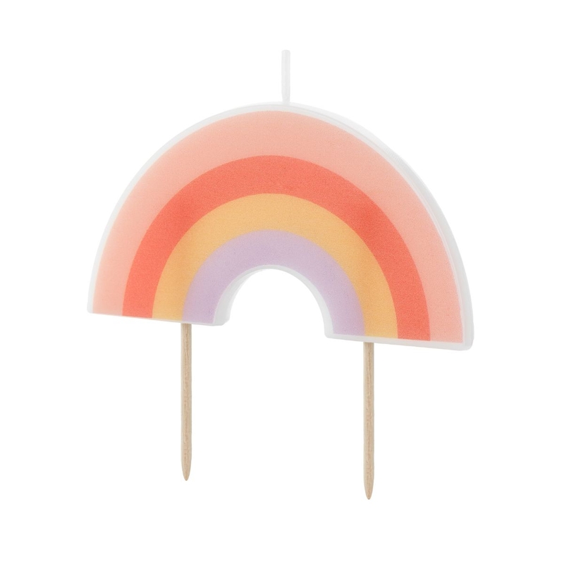 Kuchenkerze Regenbogen rosa 4,5cm