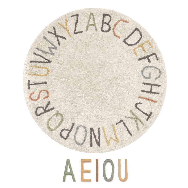 Teppich mit Buchstaben &#039;ABC&#039; rund 120cm
