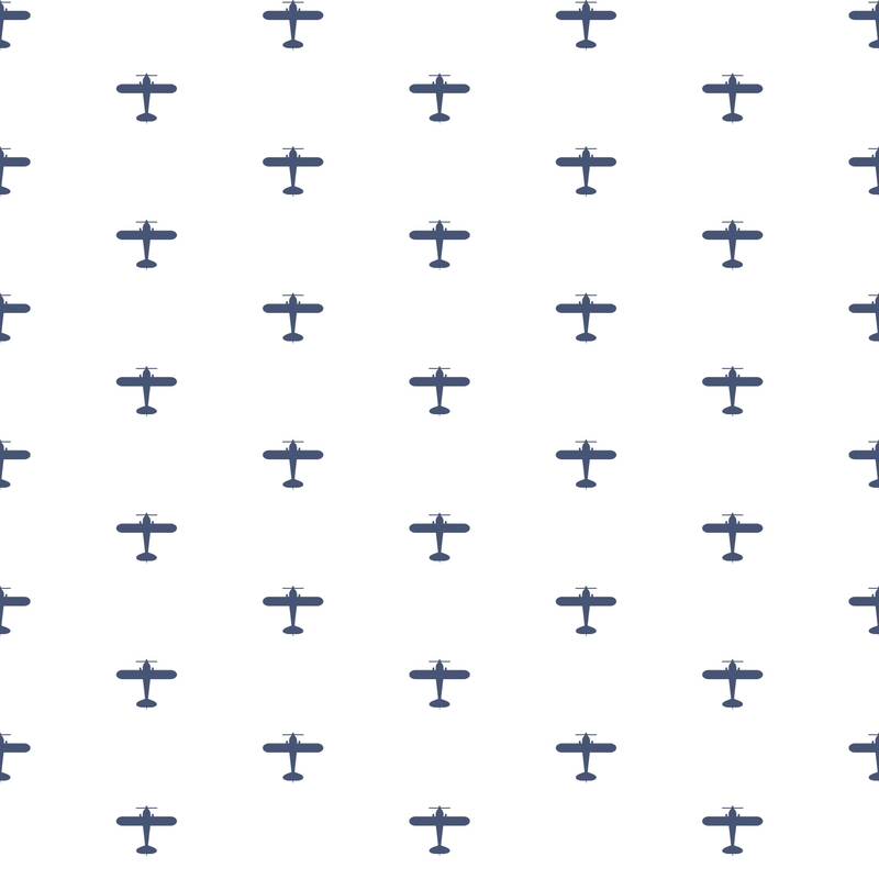 Vliestapete &#039;Flugzeuge&#039; weiß/dunkelblau