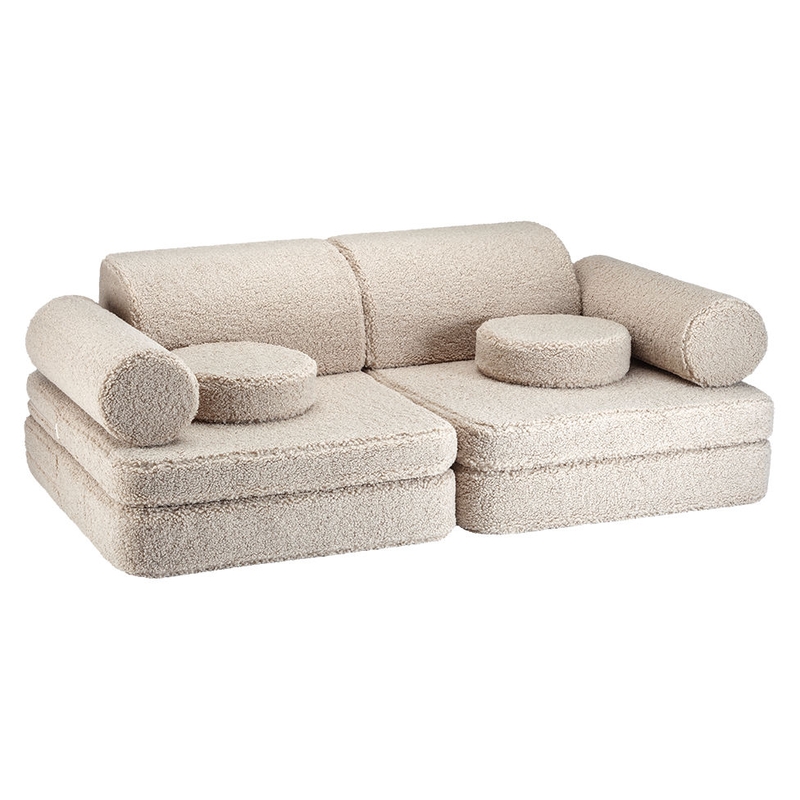 Kinder Spielsofa modular &#039;Settee&#039; Teddy beige 9-tlg.