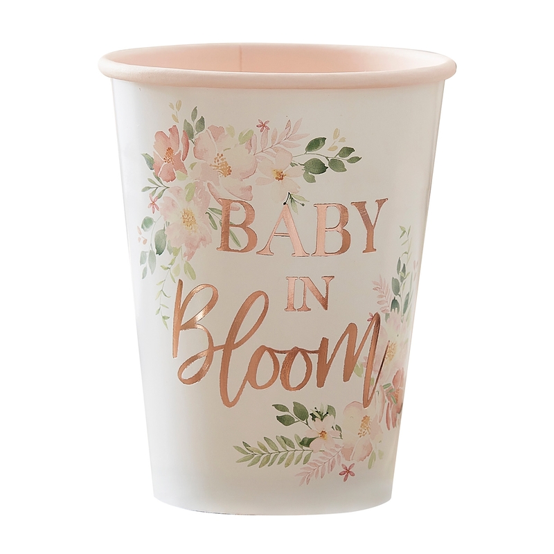 Pappbecher &#039;Baby Bloom&#039; roségold 8 St.