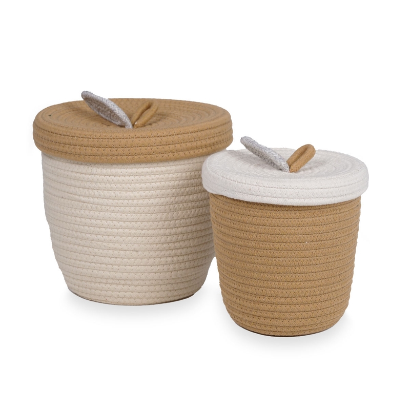 Aufbewahrungskörbe &#039;Boyan&#039; creme/beige 2er Set