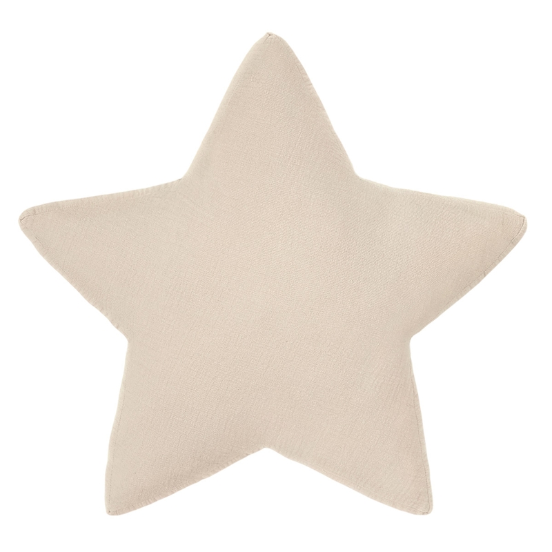 Kinderkissen &#039;Stern&#039; Musselin beige 30cm