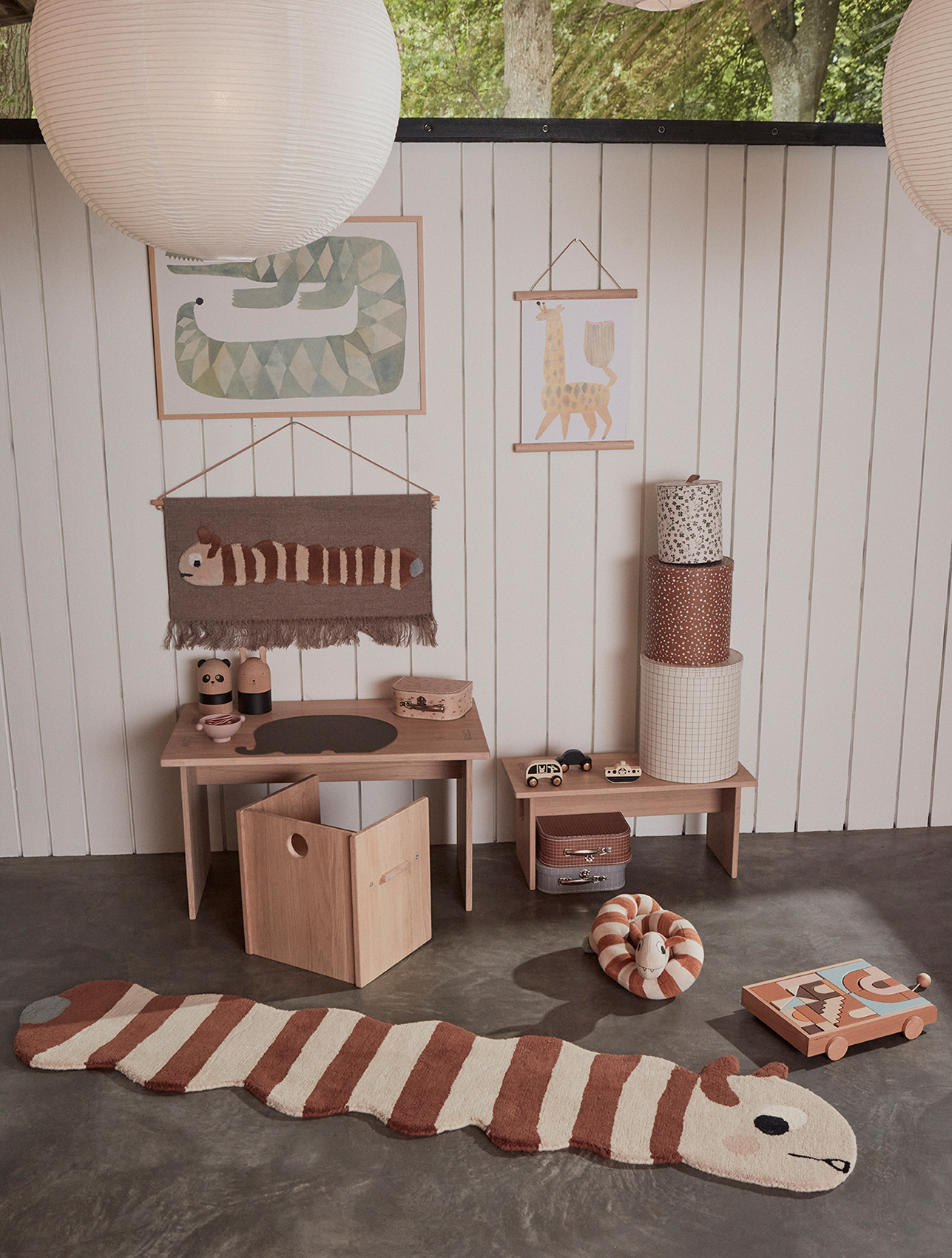 Aufbewahrungsboxen rund creme/camel | Pappboxen, Köfferchen