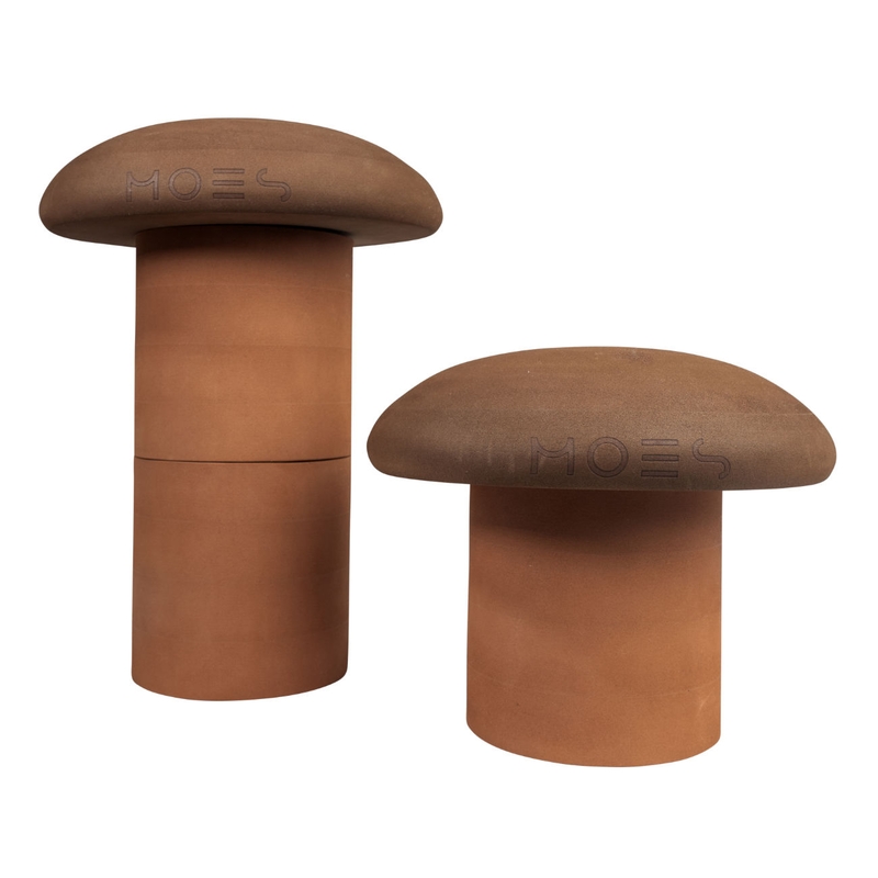 Spielsteine &amp; Hocker Pilz &#039;Mushrooms&#039; brown 5-tlg.