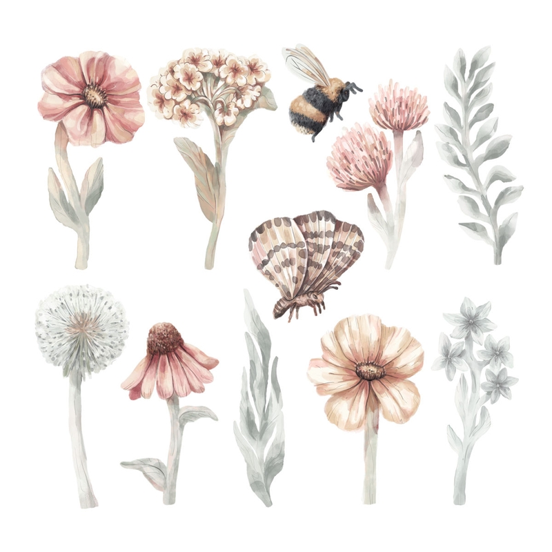 Wandsticker Blumen &#039;Wildflowers Set 1&#039; 11-tlg.