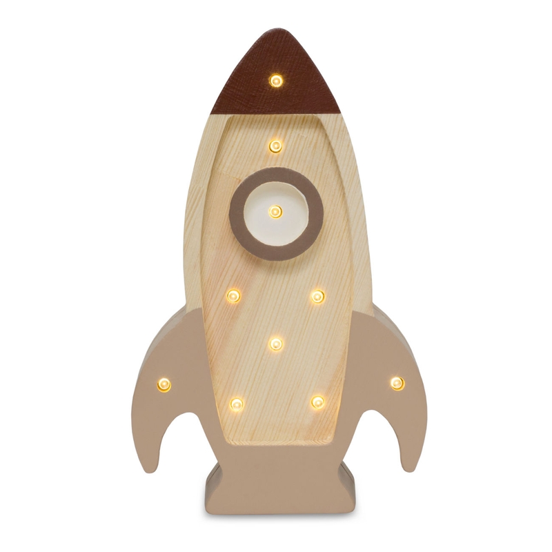 LED Kinderlampe &#039;Rakete&#039; beige 31 cm dimmbar