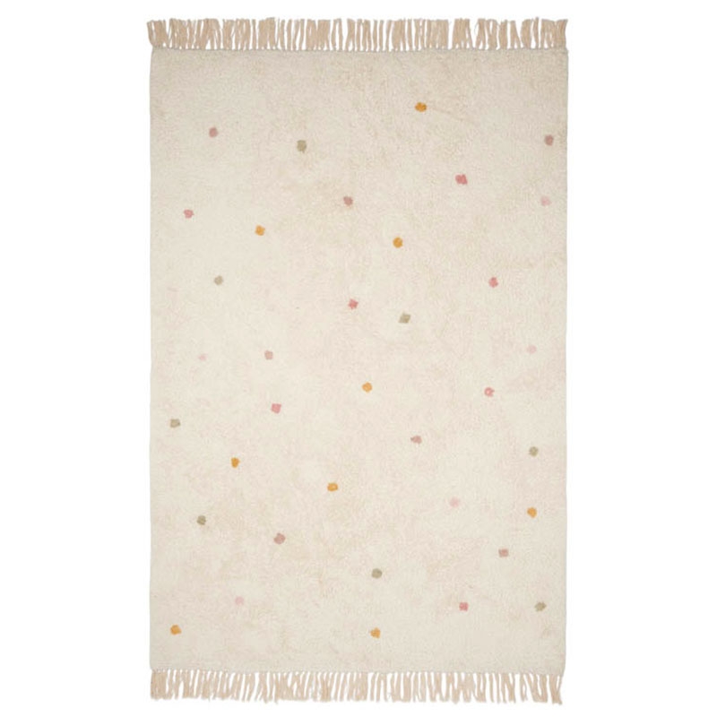 Teppich &#039;Dot Mix&#039; creme/rosa 120x170cm waschbar