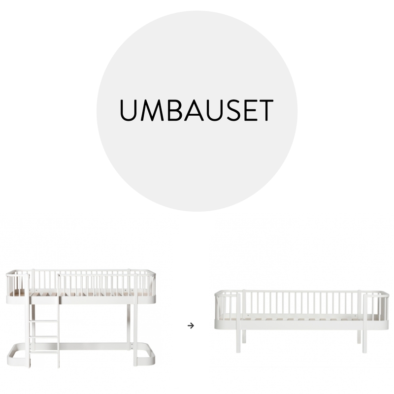 Umbauset 'Wood' - Halbhochbett zum Bettsofa weiß
