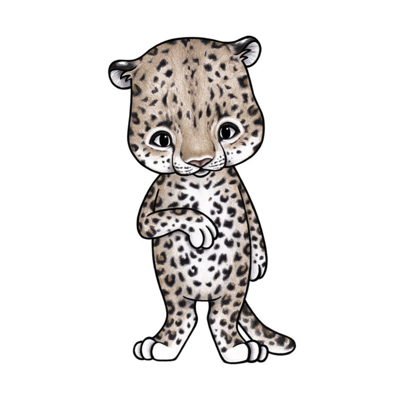 Tier-Wandsticker &#039;Leopard&#039; handgezeichnet