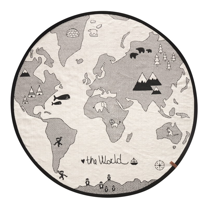 Lehrreiche UNTERHALTSAME farbenfrohe Weltkarte Spielteppich Länder & Meere Kinderteppich 95x200cm
