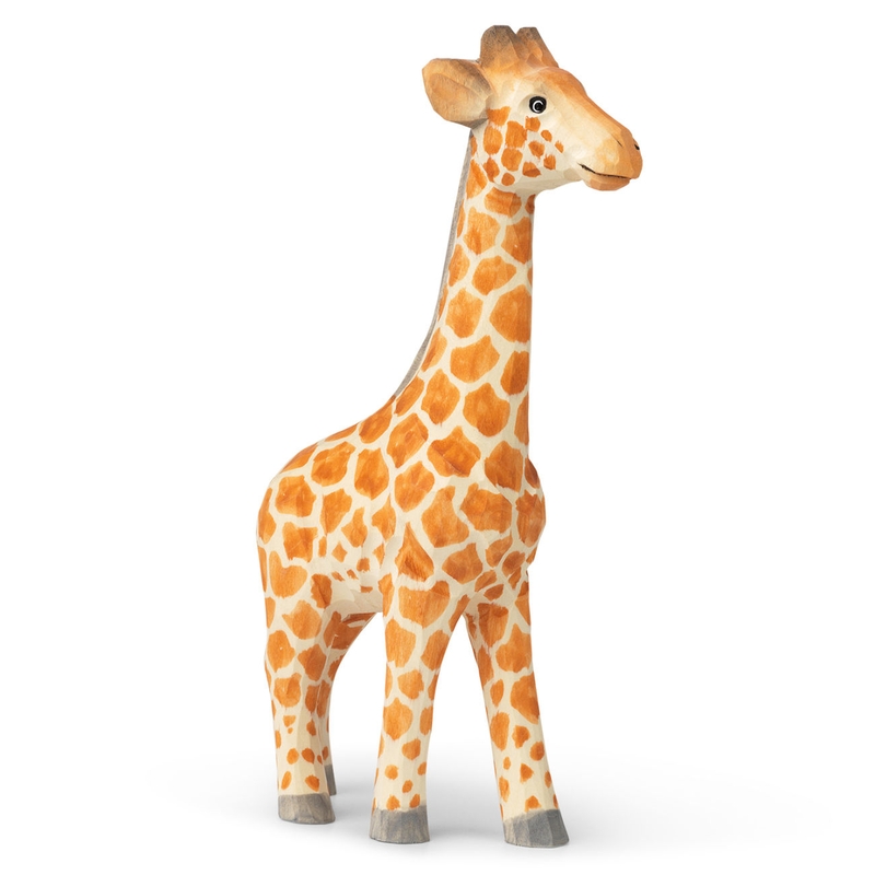 Holztier &#039;Giraffe&#039; orange handgeschnitzt 22cm