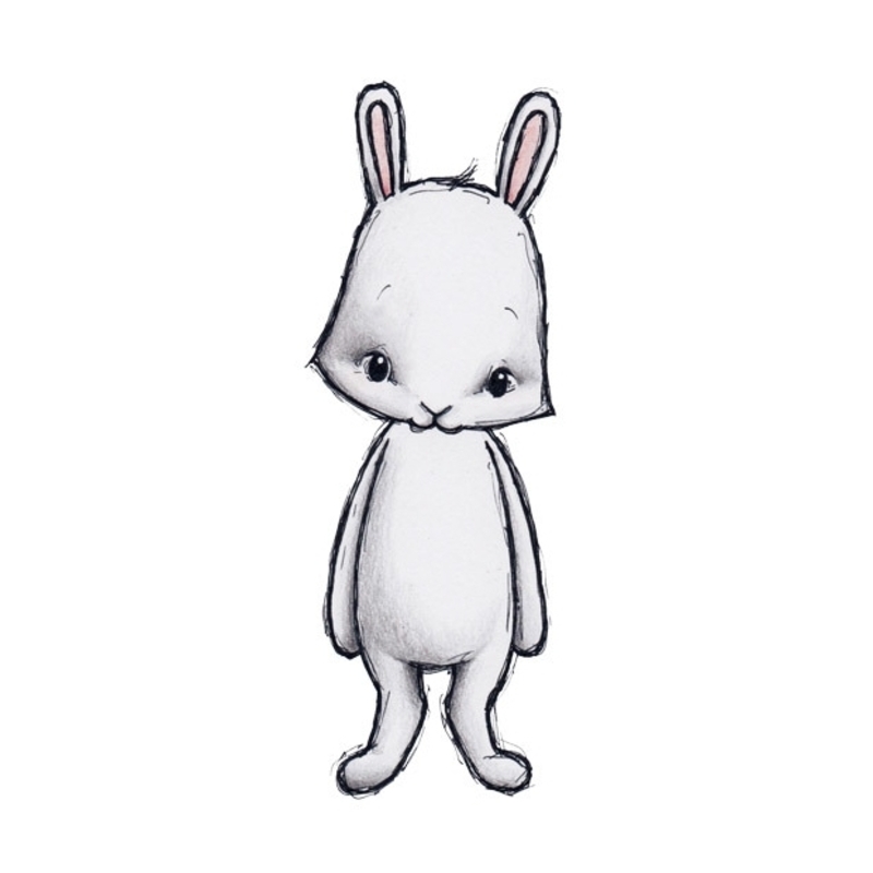 Tier-Wandsticker &#039;Hase&#039; handgezeichnet