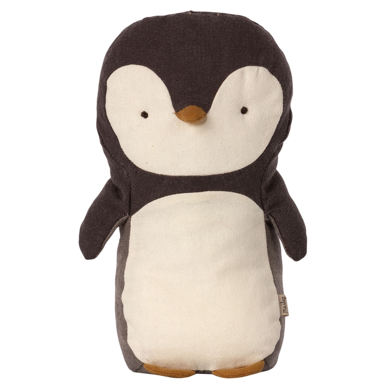 Pinguin aus Leinen anthrazit 22cm